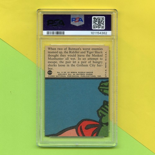 Original 1966 Topps Batman A Series Red Bat PSA 8 Trading Card #37A - Picture 3 of 4