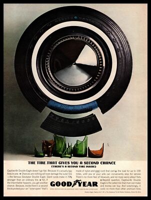 1962 Goodyear Captive-Air Double Eagle Tire ''Gives You A Second Chance'' Print Ad