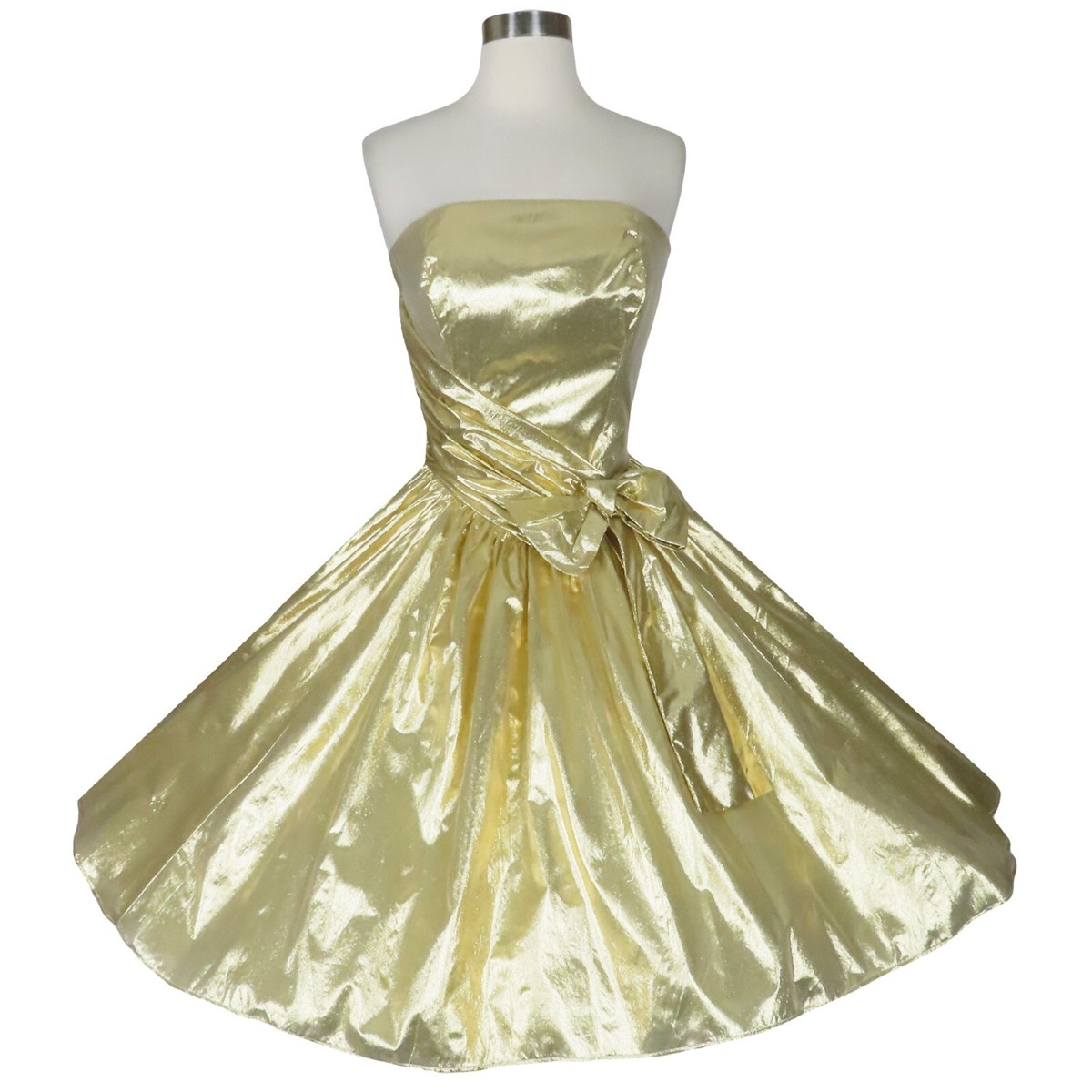 Vintage 80s Gold Metallic Strapless Prom Party Dress S Small Lam Shiny Loralie | eBay Vintage 80s Gold Metallic Strapless Prom Party Dress S Small Lam Shiny Loralie | eBay