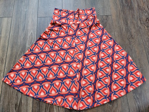 LuLaRoe Azure einfach bequemer Rock weiß marine orange Damengröße Small - Bild 2 von 9