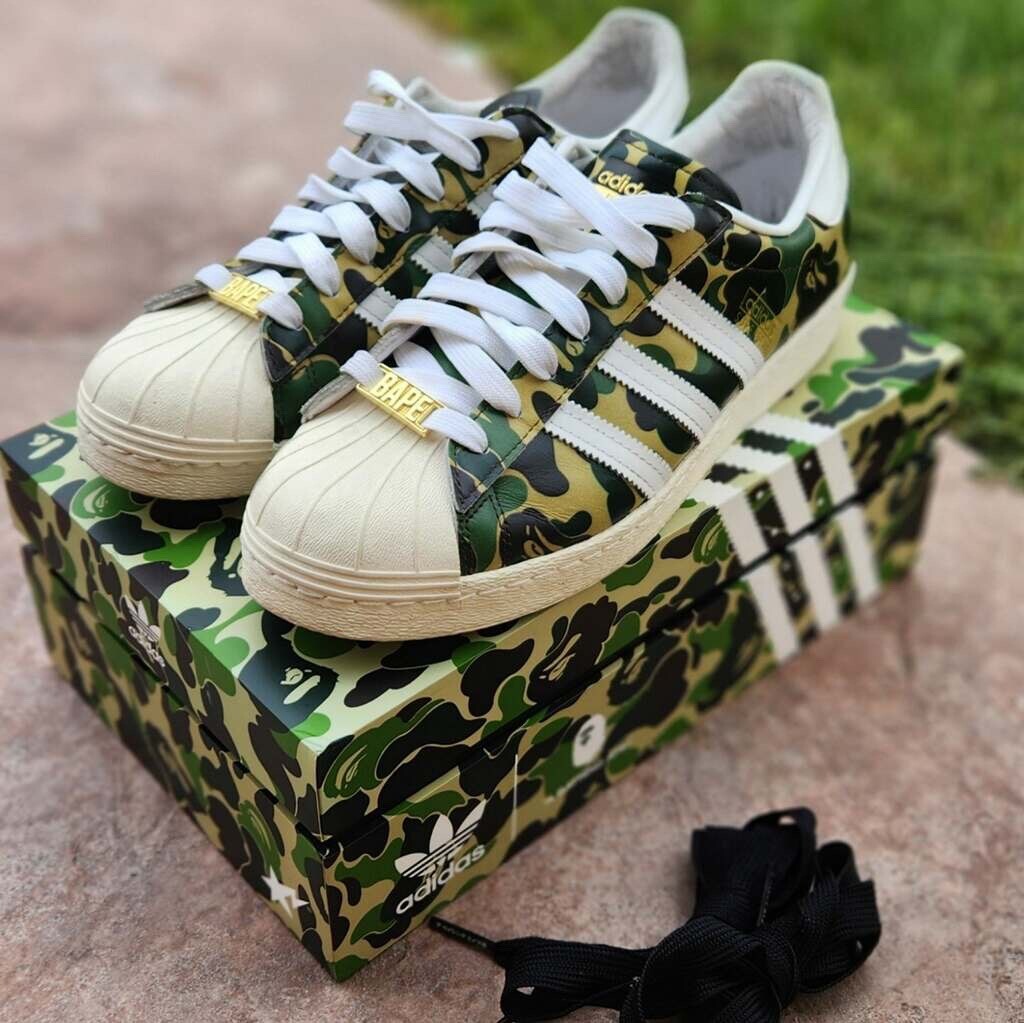 Size 9.5 - adidas Superstar 80s x BAPE ABC Camo 2021 | eBay