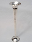 Antique Pure Sterling Silver 9" Trumpet Bud Vase Weighted Art Deco Ruffled Edge