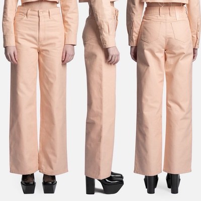 Raf Simons Women Workwear Wide Leg Jeans Salmon Color Sz 27 