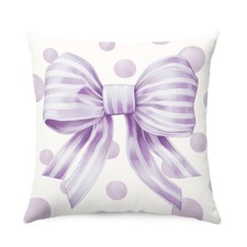 Preppy Purple Throw Pillow Covers, Lavender Bow Room Decorative Lavender Purple
