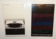 BOWERS AND WILKINS B&W CM5 ALTOPARLANTE MANUALE E REGISTRAZIONE PRODOTTO