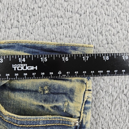 mnml X146 Jeans Mens 34 Blue Tapered Ankle Zips Distressed Stretch Denim Pants - Picture 8 of 17
