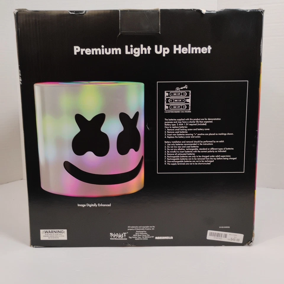 2023 DJ MARSHMELLO PREMIUM LUZ LED CASCO EDM Rave FUNCIONA  Foto 3 de 4
