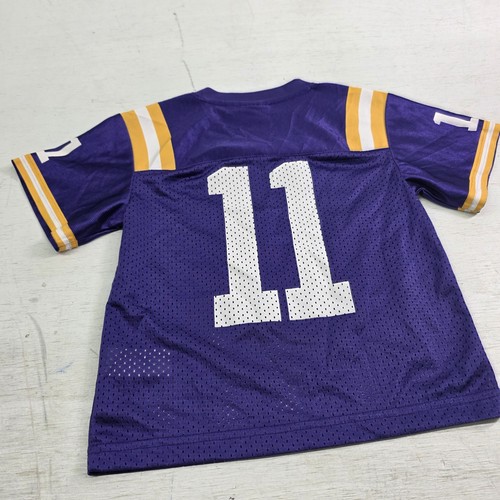 Nike Team NCAA LSU Tigers Mesh Football Jersey #11 Purple Toddlers Kids Sz 3T - Picture 6 of 8