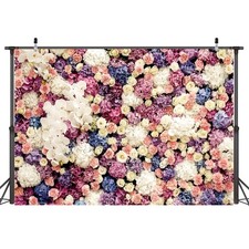 Floral Wall Backdrop 9x6 FT Vibrant Colorful Flower Backdrops for Wedding Lar...