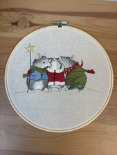 Stickbild „Sternensänger Mäuse“Motiv v. Daniela Drescher Acufactum,gerahmt neu