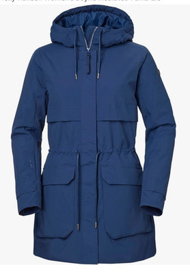 Helly Hansen W Boyne Ins 2.0 Parka Coat Blue Hooded Insulated Blue Jacket