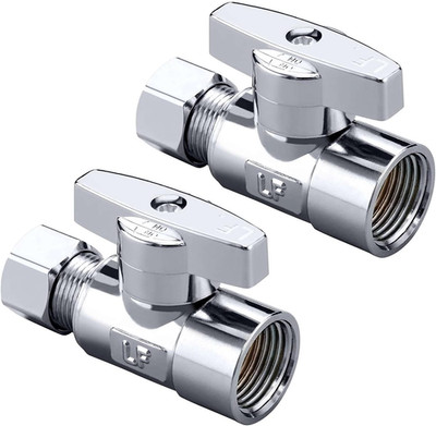 2 Pack Premium Brass Chrome Plated 3/8'' FIP Female Thread X 3/8 Inch OD Compress
