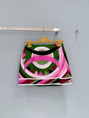 Emilio Pucci Vivara Women's Multicolor Print Silk Miniskirt Size S-XL