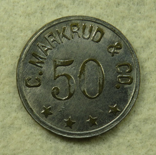 WALLACE SOUTH DAKOTA C. MARKRUD & CO. 50 1914 INGLE TOKEN