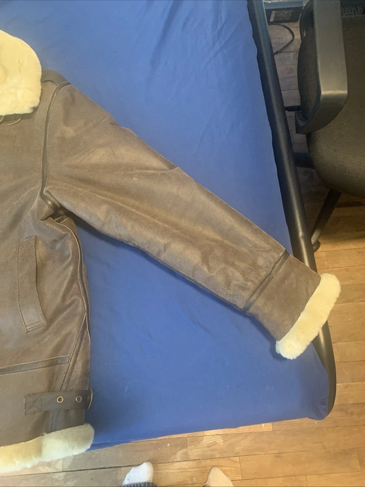 Baileys Point Chaqueta Forrada Piel Sintética Cuero Marrón Foto 3 de 4