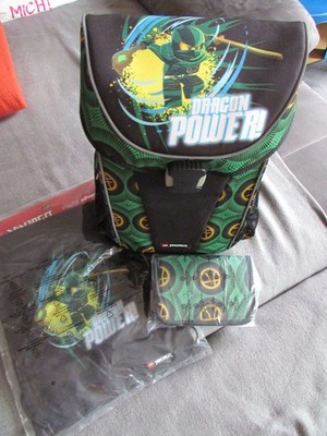 Lego Ninjago Schulranzen Set Dragon Power grün Schultasche Mäppchen Sportbeutel