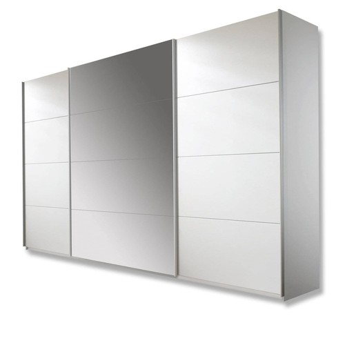 Schwebetürenschrank - alpinweiß - 315 cm breit Kleiderschrank Schrank - Bild 1 von 8