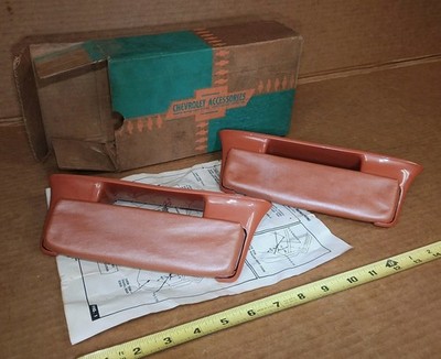 NOS 1958 Chevy Yeoman Brookwood Nomad Station Wagon front door armrest set 58
