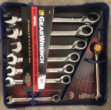 GEARWRENCH 8 Pc. 12 Pt. Reversible Ratcheting Combination Wrench Set Metric 9543