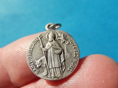MEDAILLE SAINT GHISLAIN DE MONS BÄR SCHUTZADLER SCHWANGERE FRAU KINDHEIT