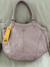 New Tory Burch Dusty Rose Leather Shoulder Bag with Gold Hardware