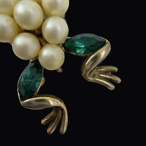 1952 Signed 🖤 ALFRED PHILIPPE Crown Trifari PAT PEND Pearl Frog Toad BROOCH PIN - Picture 15 of 16