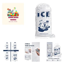 100 Pack Ice Bags 20 lb, Heavy-Duty Ice Bags with Drawstring2 Mils Thickness