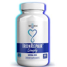 Three Arrows IronRepair Simply Natural Iron Supplement 90 Capsules NEW EXP 04/28