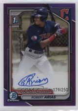 2024 Bowman Chrome Prospect Purple Refractor /250 Robert Arias #CPA-RA Auto 0gj0
