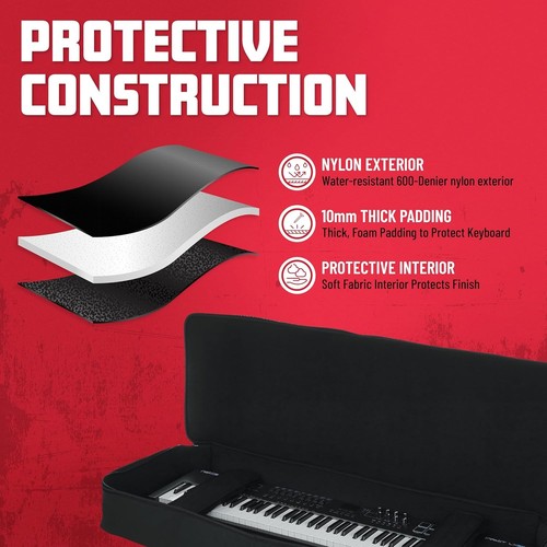 GKB Series 88-Note Keyboard Gig Bag - Protection Meets Elegance in Black - Picture 5 of 12