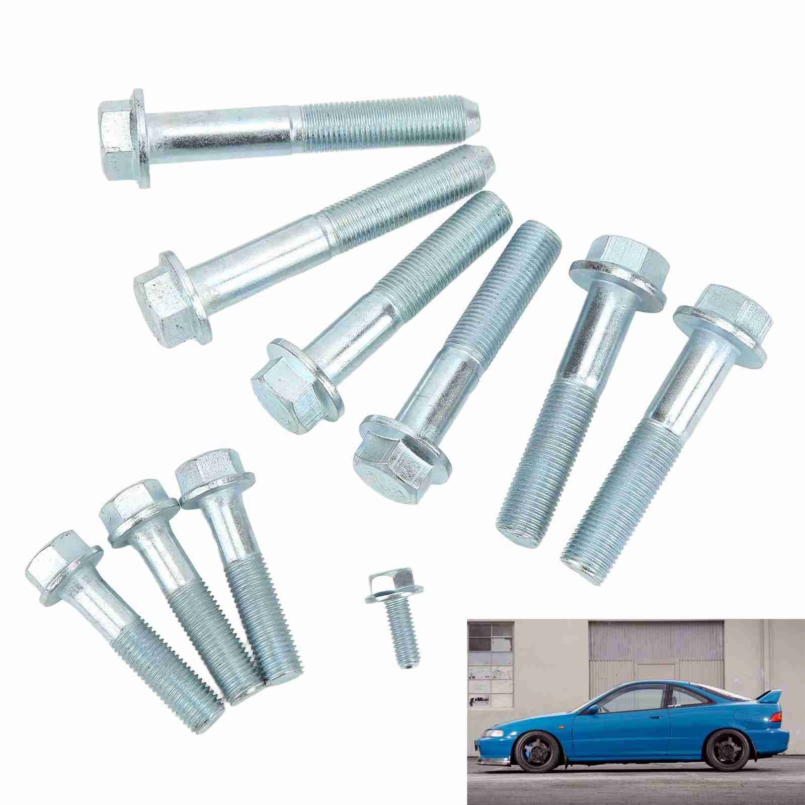 _10pcs Transmission Bolt Kit Bell Housing Starter Bolts For K20 K24 Engine