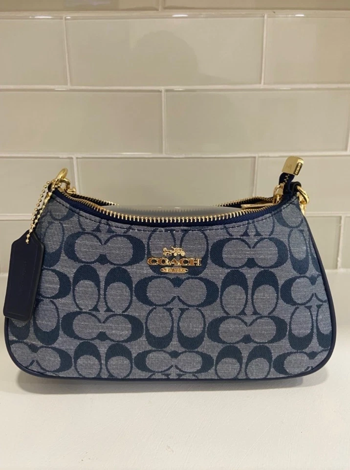 Sac Coach Femme Bleu Monogram Signature Jacquard – Bandoulière / Pochette - Photo 1/3