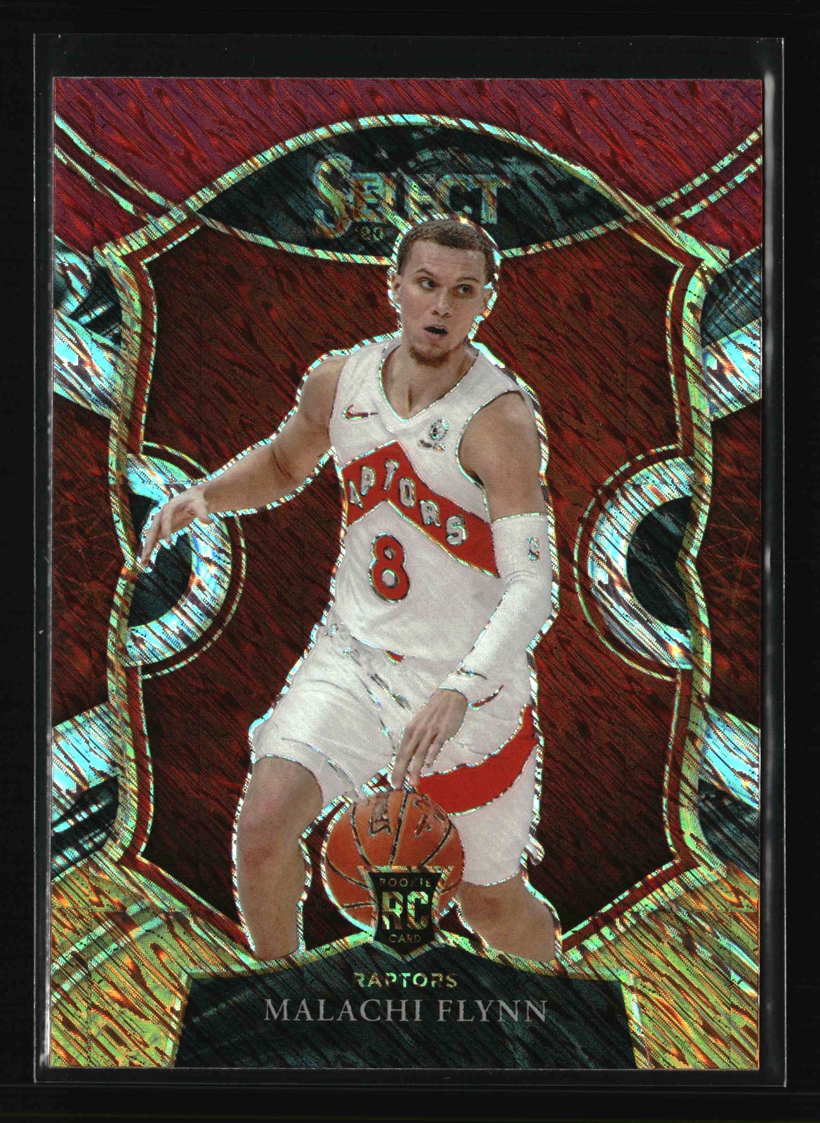 2020-21 Panini Select - Red White Orange Shimmer - #89 Malachi Flynn RC