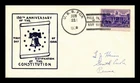 US COVER RATIFICATION OF CONSTITUTION FDC SCOTT 835 USS FOX NAVAL CANCEL