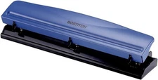 Bostitch Office Premium 3 Hole Punch, 12 Sheet Capacity, Metal, 1 Pack, Blue 