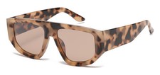 Womens Bold Geometric Sunglasses Tortoise Shell Frame Brown Lens Tinted UV400