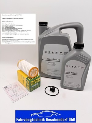 MANN Ölfilter + 6L Original VW 0W20 Longlife Audi A3 A4 A5 A6 A7 Q5 Q8 2.0 TFSI