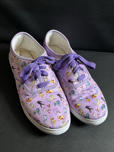 2020 POKEMON EEVEE EVOLUTIONS Low Top SHOES SIZE 10 Womens Hot Topic Purple