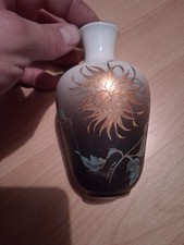 H&G Selb Bavaria Vase mit Golddekor Handarbeit 13cm hoch, 8 cm durchmesser