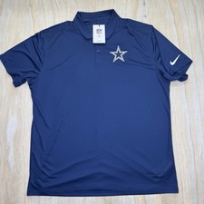 NEW Dallas Cowboys Nike Short Sleeve Polo Shirt Dri Fit Blue Sz XL