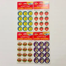 Scratch n Sniff Lot RETRO Strawberry Milkshake Salami Lemon Juice NEW!