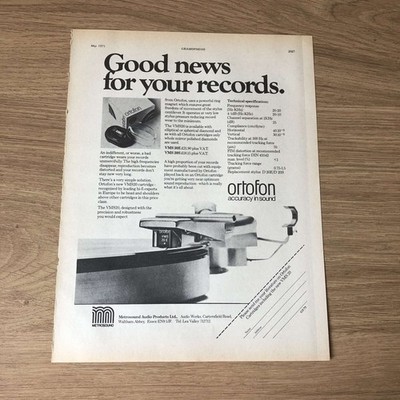 GRAM123 MAGAZINWERBUNG 11X8 ORTOFON VMS20 PATRONE