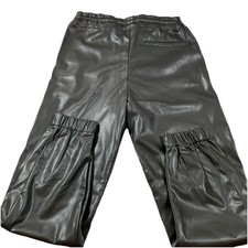 NWT Rue 21 Black Faux Leather Cargo Joggers Sz Small I16