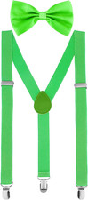 Suspender and Bow Tie Set 80S Clip on Suspenders for Men Women