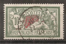 207 (1924) Merson 10fr vert et rouge Oblitéré (cote 17e) (9992)