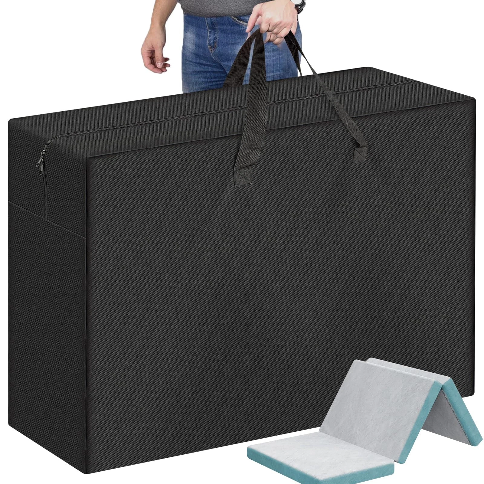 Foldable Mattress Storage Bag, 55"x13"x26" Portable Waterproof Carry Case for...