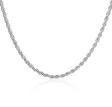 3mm Sterling Silver 925 Twisted Rope Chain Necklace Mens | Womens | Unisex