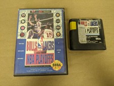 Bulls vs Lakers and the NBA Playoffs Sega Genesis Cartridge and Case