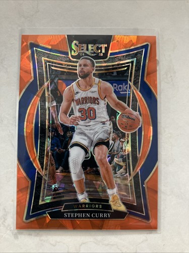 2024-25 Select Basketball Steph Curry Orange Cracked Ice Prizm /275