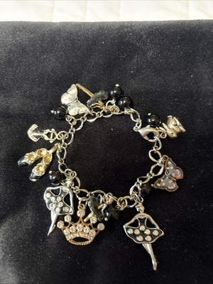 VTG  Les Nereides Paris Charm Bracelet With Butterflies & Ballerinas